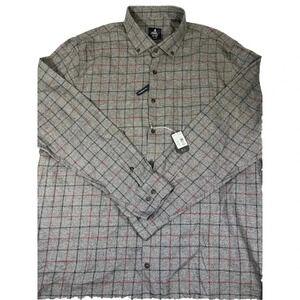 NWT Johnnie-O Top Shelf Blue Red Gray Plaid Flannel Size XX-Large